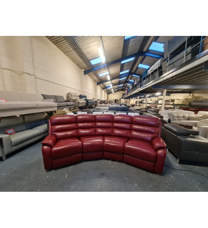 Curved power store reclining sofa